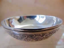 BEAUTIFUL ANTIQUE ISLAMIC/ MIDDLE EASTERN SOLID SILVER COIN DISH