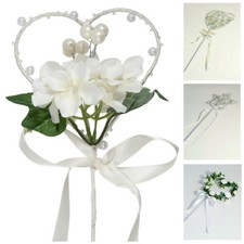 Bridesmaid Princess Flower Girl Wand - Heart Star Rose Butterfly Shaped Wedding