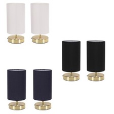 2x Touch Table Lamps Brushed