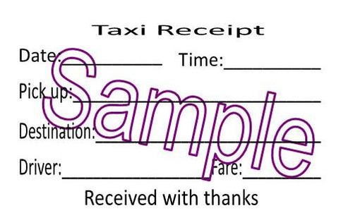 Business cards receipt - cards, taxi