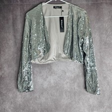 Allegra K Sequin Bolero Jacket