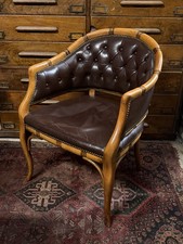 Vintage Barrel-Back Leather Armchair/tub Chair