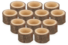 BSTKEY Set of 12 Wooden Tea Light Candle Holders, Decorative Votive Candle Hold