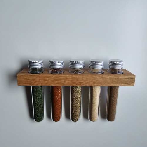 Handmade oak spice - spice, rack