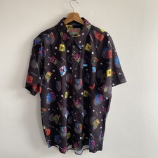 Dixxon DFC Shirt Mens XL Extra Large Black Button Up Short Sleeve