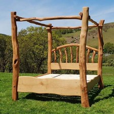 Handcrafted Rustic Canopy Bed