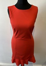 ZARA WOMAN SLEEVELESS RUFFLE SHORT FULL DRESS RED SIZE SMALL