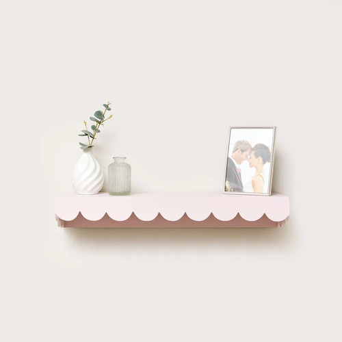 Pink scalloped wall storage - scalloped,