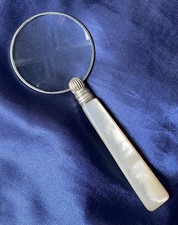 Antique Silver Mother of Pearl Magnifying Glass