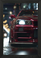 Nissan Skyline R34 GTR Framed Wall Art Poster Canvas Print Picture