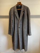 Vintage Grey Tweed Belted Raglan Overcoat