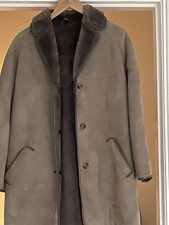 Real English Sheepskin Ladies Coat Size 14..Made In Bridgwater England.