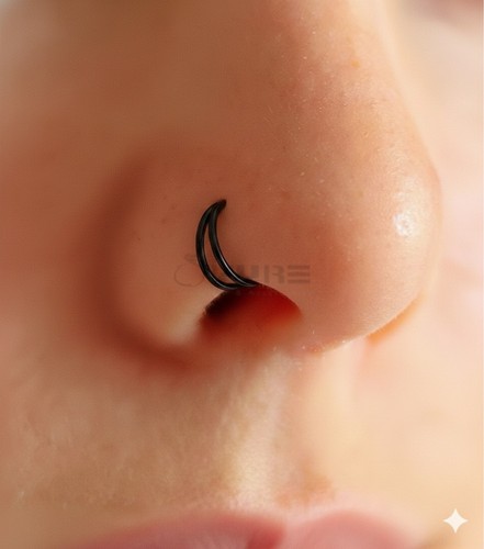 Double hoop nose ring surgical - hoop,
