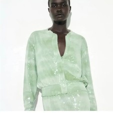 BNWT Zara Green Sequinned