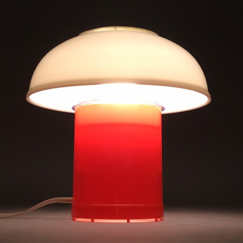 Orange table lamp mushroom - table,