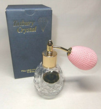 Vintage Tutbury Atomiser Clear Cut Crystal Perfume Scent Pink Handled Boxed