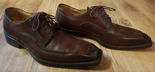 Oakmont Men's Brown Leather Shoes Size UK 6 Square Toes Lace Ups Made In Italy