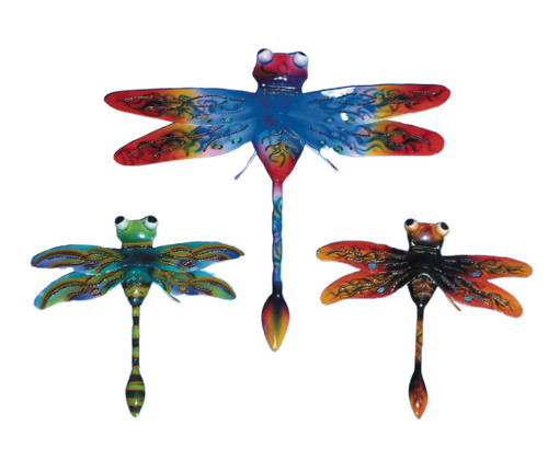 Painted metal dragonfly - painted,
