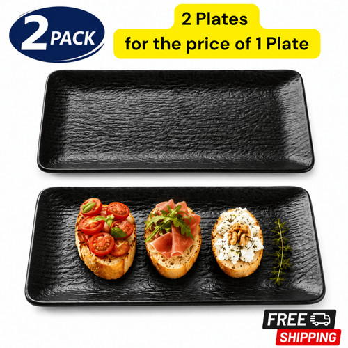 2pcs black melamine - black, serving