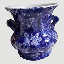 Blue and White Jardiniere  Planter Chinoiserie Chinese Period Home Handles