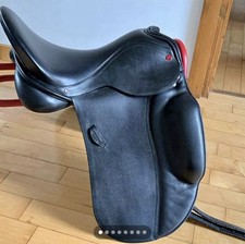 17.5” Albion SLK II Adjusta Ultima Dressage Saddle, Black Leather, Wide, LH FNS