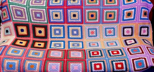 Vintage afghan crochet granny - vintage,