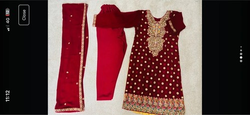 Ladies maroon piece suit - maroon, 3