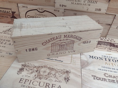 Wooden wine box crate - wooden, ~