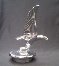VINTAGE 1930s ALVIS SILVER EAGLE RADIATOR CAP CAR MASCOT ~ BRITISH HOOD ORNAMENT