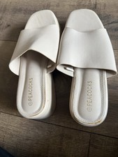 Peacocks Cream Wedges Size 6