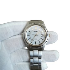 Seiko Watch Solar Mens Stainless Steel Bracelet Great Condition Working
