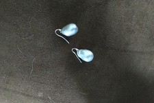 Large real grey baroque drop pearl earrings