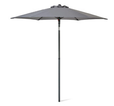 Grey 2M Garden Parasol Outdoor Umbrella Canopy Tilt Mechanism Grade A