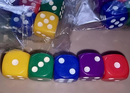 16mm dice set opaque six - 5x,