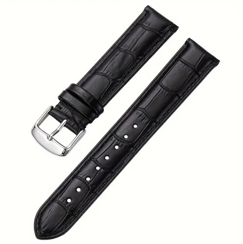 Alligator black leather watch - alligator,
