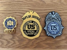 3 X DEA PATCHES / METAL BADGE
