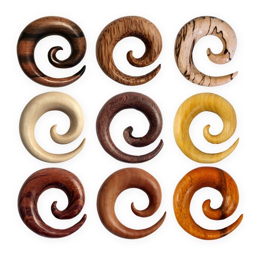Spiral stretcher wood - ear, plug