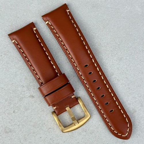 Padded brown leather watch - padded,