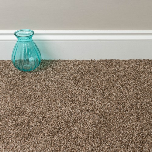 Brown budget saxony carpet - budget,