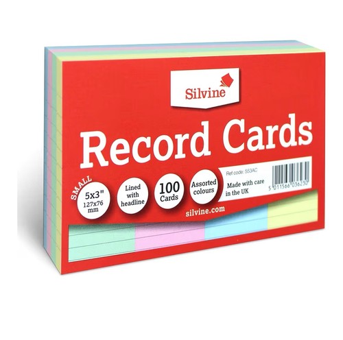 Silvine record cards - silvine,