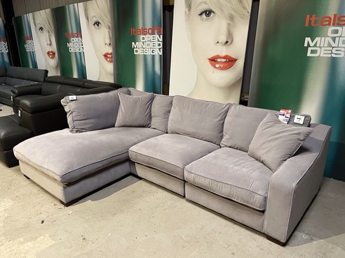 Grey fabric chaise - grey, corner