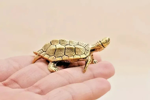 Small brass tortoise turtle - small,