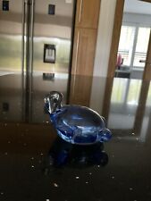 Vintage Cobalt Blue solid glass turtle ornament/paperweight 