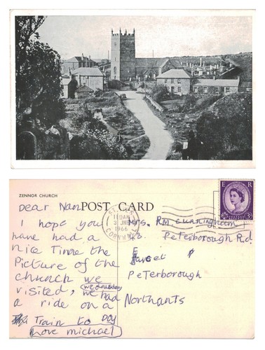 Vintage postcard zennor - vintage,