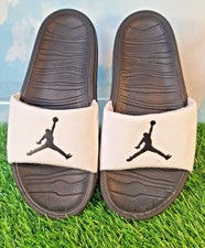 NIKE AIR JORDAN BREAK SLIDES SANDALS  WHITE & BLACK SIZE 5.5 BOYS / GIRLS UNISEX