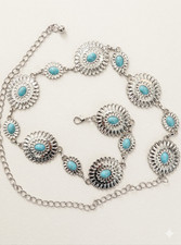 Boho Chain Belt with Blue