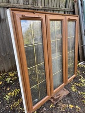 New Golden Oak On White UPVC Window