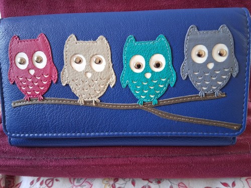 Mala leather royal - blue, owl
