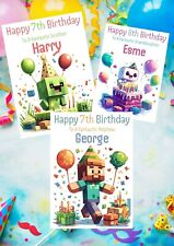 Personalised Mine craft Birthday Card  - Son Grandson Daughter Nephew Niece P&P✅