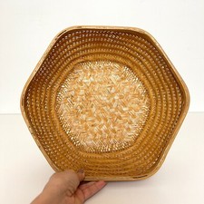 Hexagon VINTAGE  WICKER BASKET